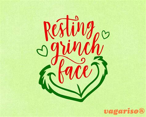 Resting Grinch Face Dr Seuss Svg 1 Svg Dxf Cricut Etsy