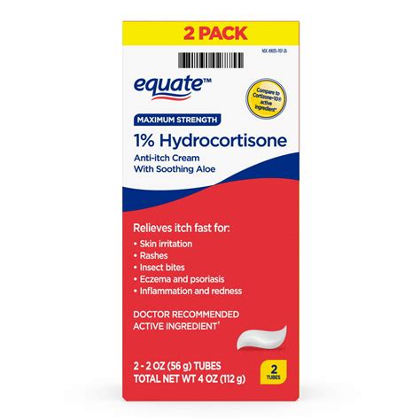 Equate Hydrocortisone 1 Anti Itch Cream Plus 10 Moisturizers Relieves