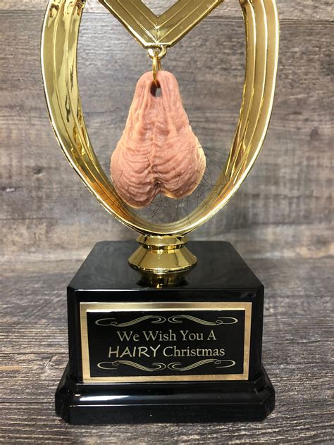 Hairy Christmas Funny Testicle Trophy Adult Humor Gag T You Etsy
