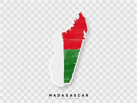 Mapa Detalhado De Madagascar Com Bandeira Do País Pintado Em Cores De