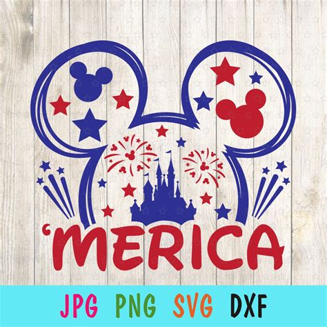 Disney America Svg for cricut Happy 4th of July print for | Etsy