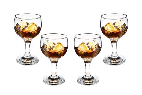 Cheerful Stemmed Wine Cognac Glasses 6 75 Oz Clear Goblets Glassware Set 4