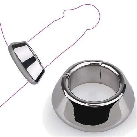 Men Enhance Penis Chastity Ring Weighted Magnetic Ball Stainless Steel