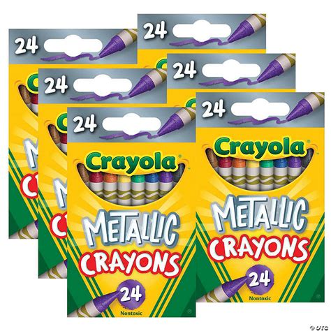 Crayola Metallic Crayons 24 Per Pack 6 Packs Oriental Trading