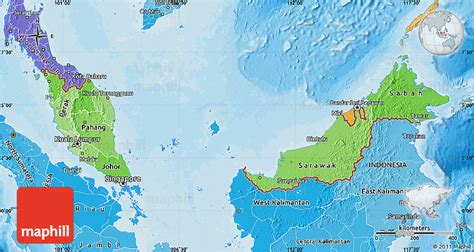 Political Shades Map Of Malaysia