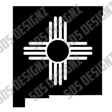 New Mexico State Outline W Zia And Zia Heart Svg Png Etsy