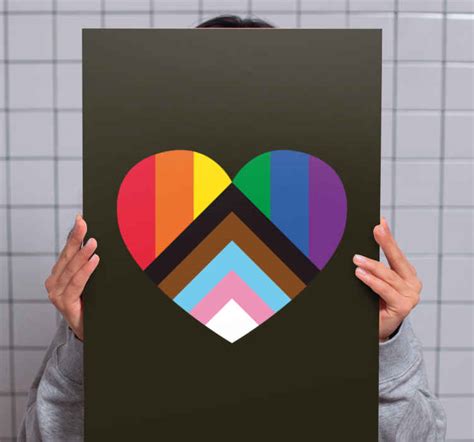 Update Pride Flag Heart Shape Home Canvas Print Tenstickers
