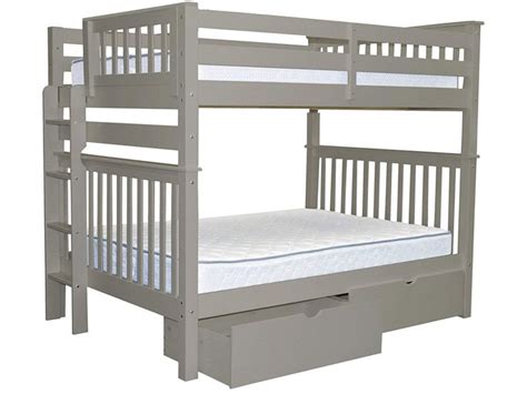 Bedz King Bunk Beds Full Over Full Mission Style With End Ladder And 2