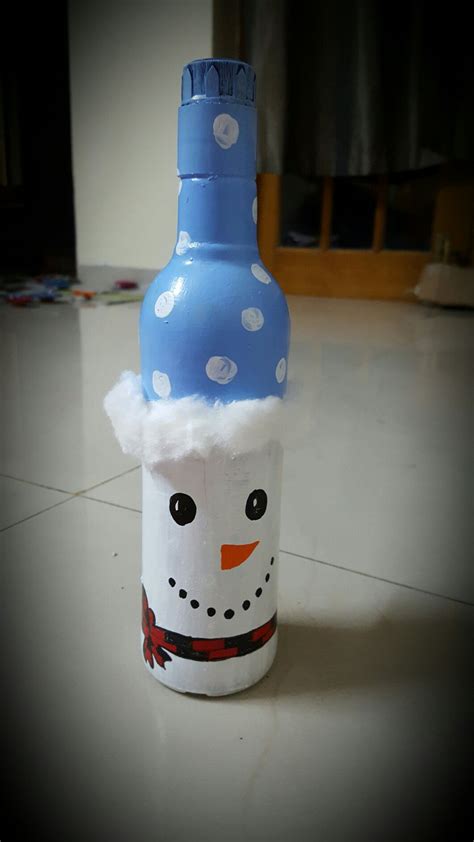 Blend dry ingredients into batter alternating with banana mixture. snow man n a bottle | Decor, Bottle, Snowman