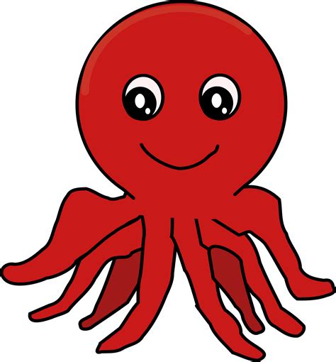 Red Cartoon Octopus By J4p4n Free Clip Art Cartoon Cartoon Styles