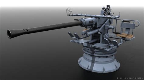 Artstation Bofors 40mm Gun Game Assets