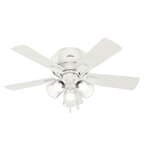 The fan ceiling light with remote control can be modified for three different effects (3000k warm white this fan is compatible with sloped ceilings and includes a 6 inch down rod (longer down rods sold separately). Hunter 42-Inch Fresh White LED Ceiling Fan with Light ...