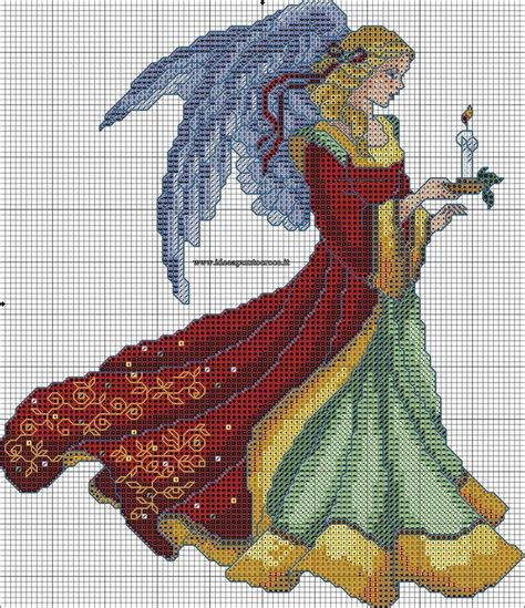 Angel With Candle Cross Stitch Fairy Cross Stitch Angels Cross