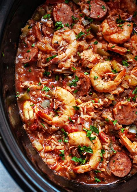 jambalaya cooker slow recipe orleans shrimp creole recipes chicken sausage simplyrecipes rice seasonings favorite crockpot secretsfrommyapron