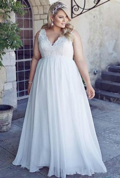 Https://tommynaija.com/wedding/a Line Chiffon Plus Size Wedding Dress
