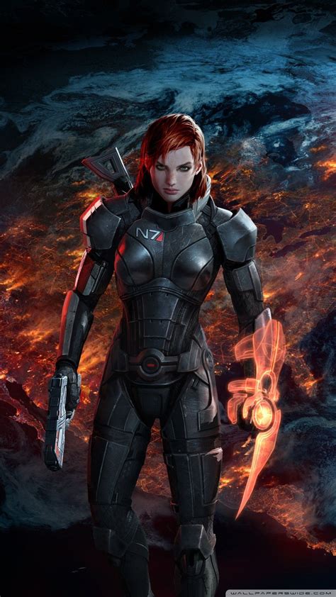 Free Mass Effect 3 Femshep Phone Wallpaper By Paul63 Mass Effect Grunt