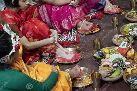 Girls Dress As Goddess Durga As They Participate In Kumari Puja Rituals