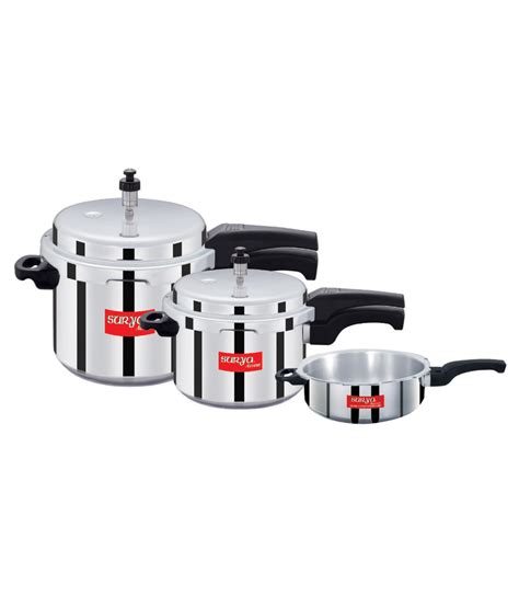 Surya Accent Aluminium Pressure Cookerset Of 3 Rs 1199 Snapdeal