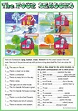 The Four Seasons picture description: English ESL worksheets pdf & doc