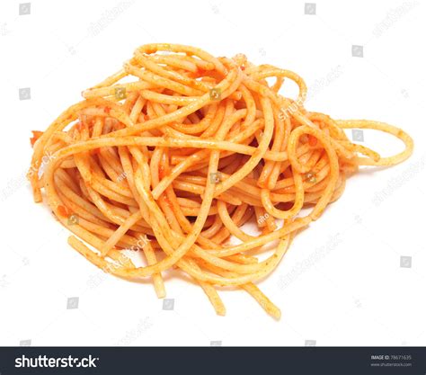 Closeup Pile Spaghetti Isolated On White Stock Photo 78671635