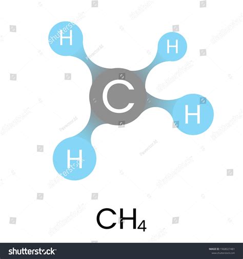 Illustration Vector Graphic Methane Ch4 Molecule Stock Vector Royalty