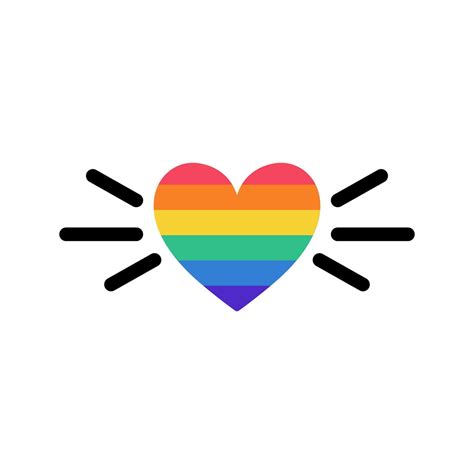 heart icon with lgbt flag rainbow colored heart lgbt sticker in doodle style lgbtq lgbt