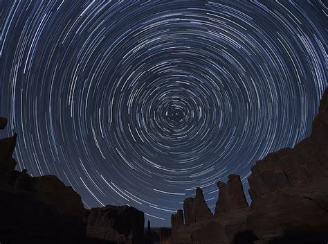 Hd Wallpaper Circle Star Trails Sky Arches National Park Nature