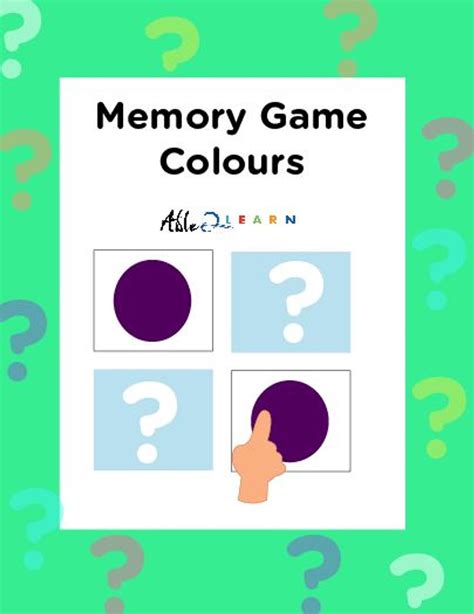 Memory Games Colour 5 Games 12 Pages Free Teaching Resources