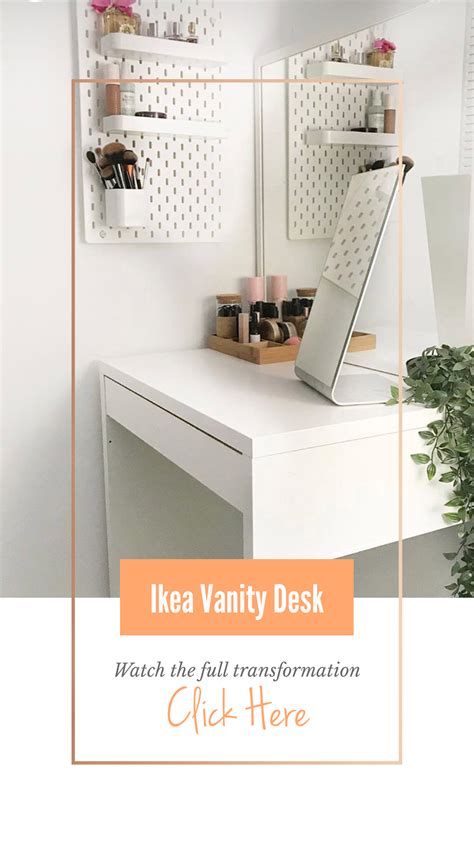 Ikea Makeup Vanity Desk Diy Watch Me Transform This Space Using The Ikea Micke Desk And In