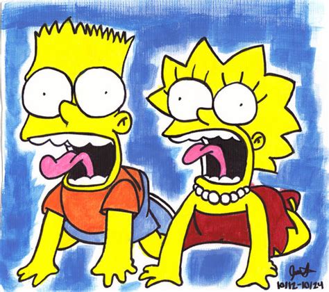 Bart And Lisa Screaming By Jessdel On Deviantart