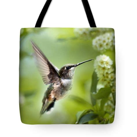 Peaceful Love Hummingbird Tote Bag By Christina Rollo 18 X 18