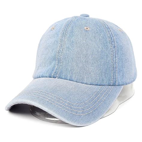 New Washed Aging Treatment Light Blue Cotton Denim Sport Caps Blank