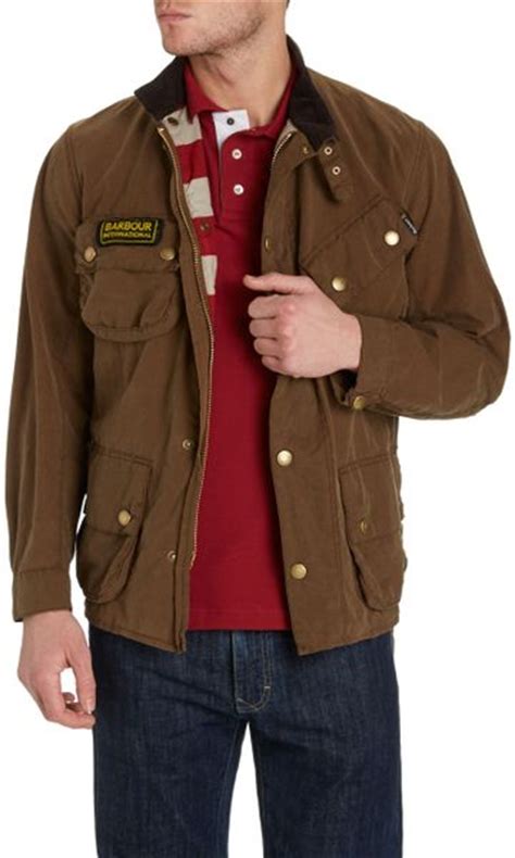 Barbour Steve Mcqueen Washington Wax Jacket In Brown For Men Stone Lyst