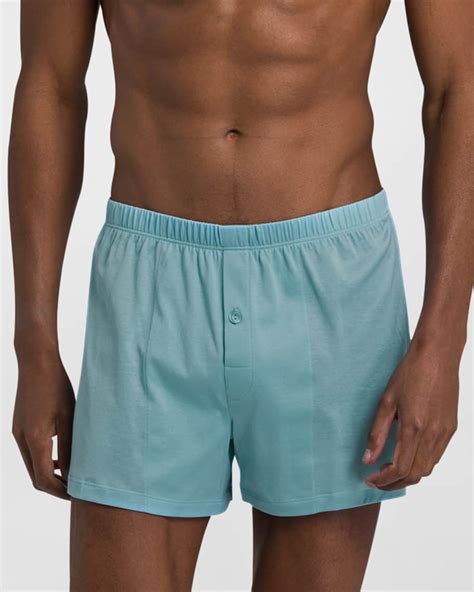 Hanro Mens Sporty Mercerized Cotton Boxers Neiman Marcus