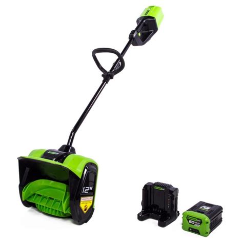 Greenworks 60 Volt 12 In Single Stage Cordless Electric Snow Blower