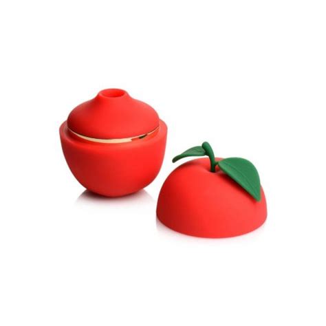 shegasm forbidden apple rechargeable silicone clit stimulator red sex toys and adult novelties