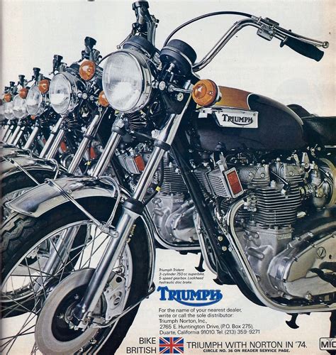 Cycle September 1974 Triumph Vintage Motorcycle Posters Triumph