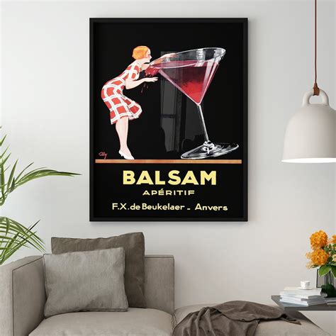 Balsam Aperitif Woman Tips Giant Martini Glass Canvas Print Etsy