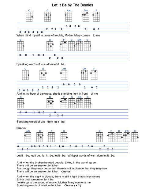 This beginner's guide to ukulele fingerpicking will help you master the techniques to take your playing to the next level. Let It Be - Fingerpicking pattern | Ukulele fingerpicking songs, Ukulele tabs songs, Beatles ukulele