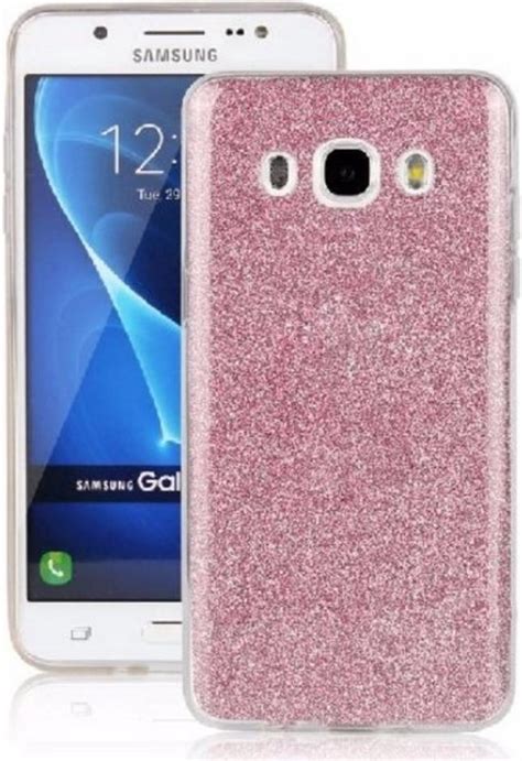 Shieldzone Samsung Galaxy J1 2016 Glitters Hoesje Roze Blingbling