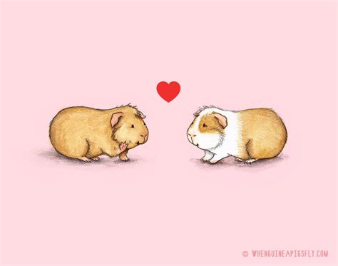 Be Mine Guinea Pig Valentine 8x10 Print Piggies In Love Etsy Canada
