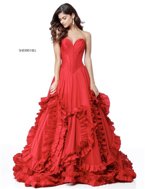 That's why peaches boutique makes it easy and fun to shop for your dream dress. Sherri Hill 51578 Ruffle Skirt Prom Dress: French Novelty