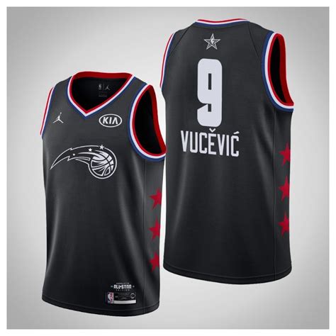 Die besten pinnwände von basketball trikots nba günstig kaufen online shop. 2019 NBA All-Star-Männer Orlando Magic Nikola Vucevic # 9 ...