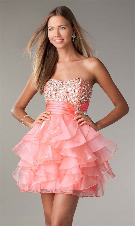 Short Coral Prom Dress