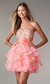 Short Coral Prom Dress | DressedUpGirl.com