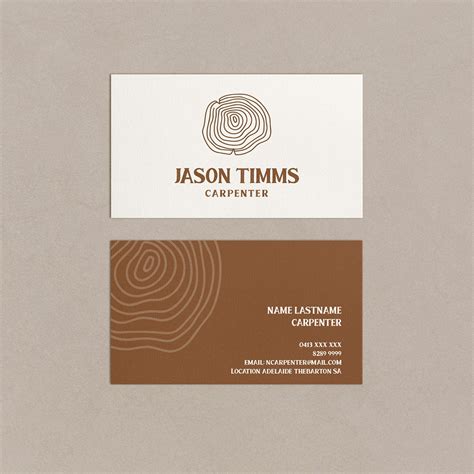 Business Card Template Carpentry Hash Print
