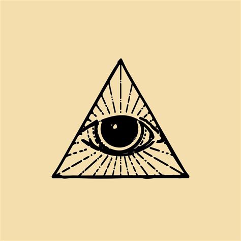Pyramid Eye The Eye Of Providence Hand Drawn Engraving All Seeing Eye