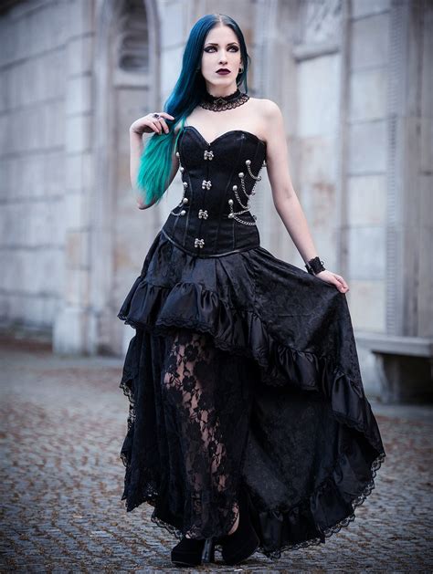 Rose Blooming Black Steampunk Lace Gothic Corset Prom Party Dress Darkincloset Com