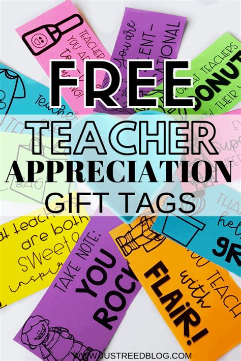 Teacher Appreciation Printable Tags Freebie Jumping J