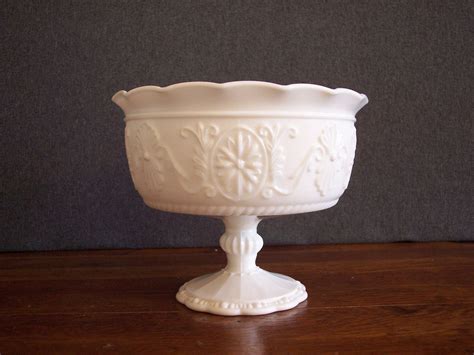 Reserved Adeline Vintage Milk Glass Pedestal Bowl Compote Etsy Milk